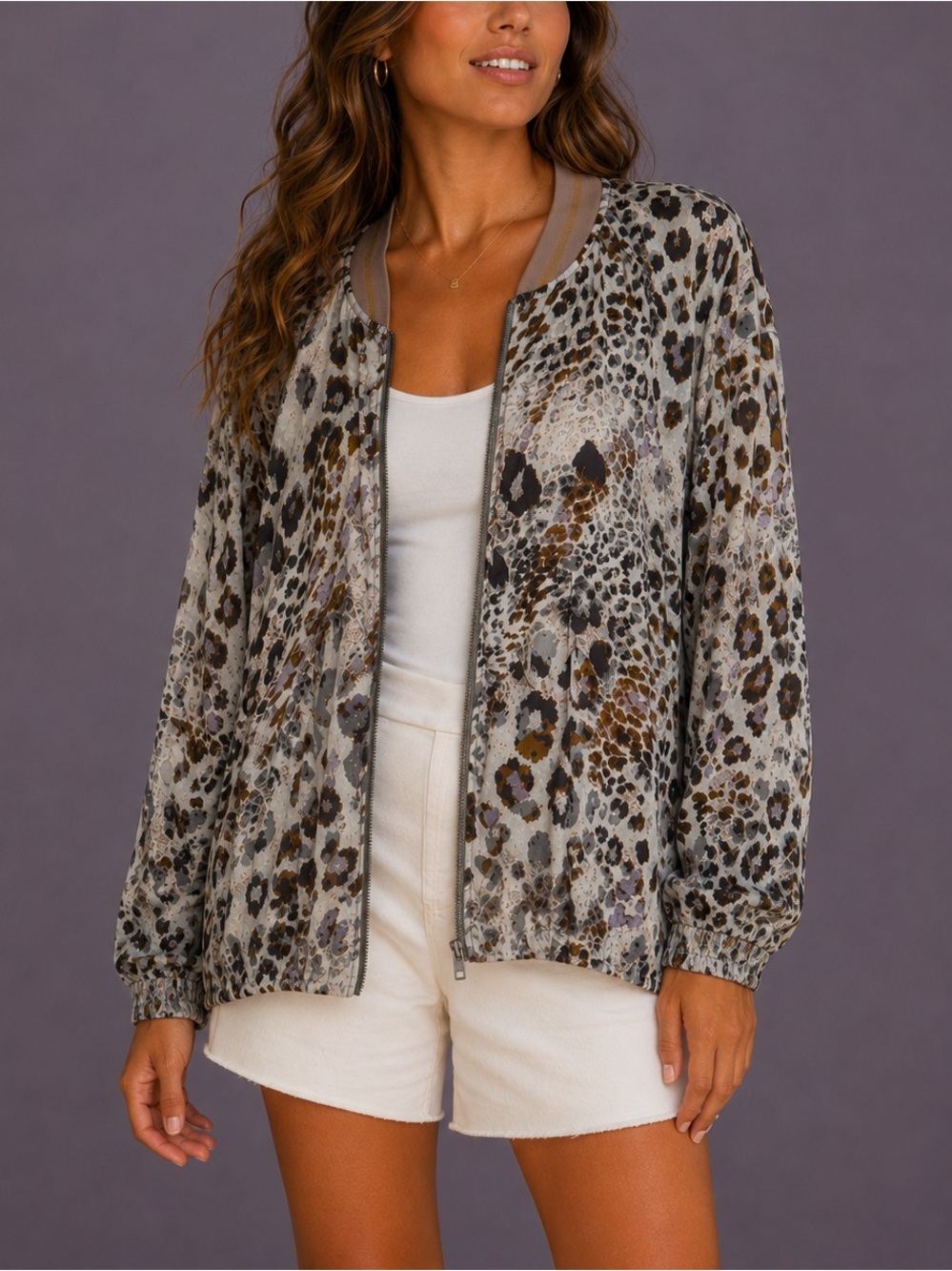NWT Leopard Bomber Jacket